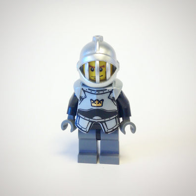 LEGO Minifigure-Fantasy Era - Crown Knight Plain with Breastplate, Grille Helmet, Vertical Cheek Lines-Castle / Fantasy Era-CAS340-Creative Brick Builders